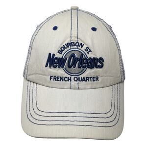 Bourbon St. New Orleans French Quarter Trucker Cap Beige OS Adjustable Mesh Back